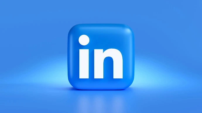 a blue linked icon on a blue background